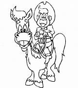 Coloring Cowboy Pages Tags Kids sketch template