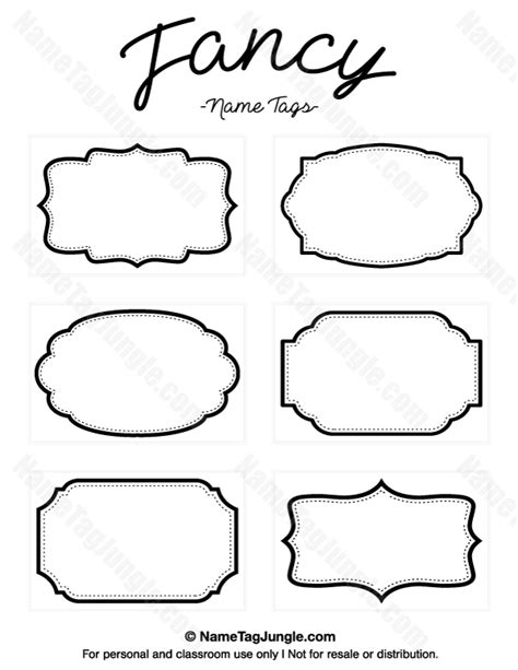 printable fancy  tags  template