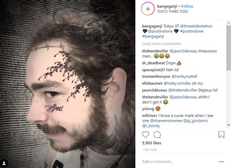 Post Malone Has Just Had Another Tattoo On His Face Ladbible