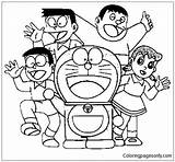 Doraemon Pages His Friends Coloring Color Online Kids sketch template