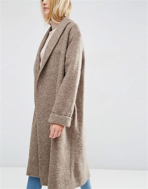 image   asos oversized knitted coat  wool blend  shawl collar shawl collar coat