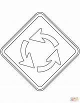Coloring Pages Roundabout Brazil Sign sketch template