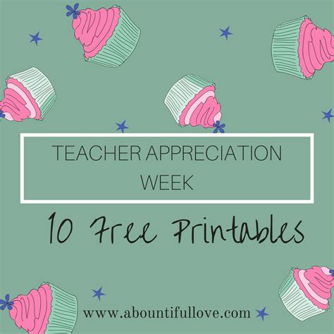 teacher appreciation week printable