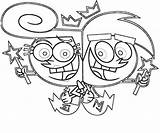 Wanda Coloring Cosmo Fairly Odd Parents Stuck Each Other Back Print Easy Button Using Grab Well Size sketch template