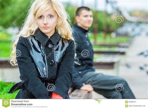 Beautiful Beloved Couple Sitting Stock Image Image Of Feeling Happy