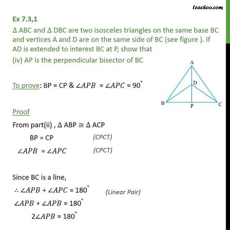 Ex 7 3 1 Triangle Abc And Dbc Are Two Isosceles Triangles