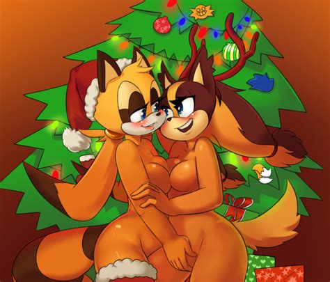 rule 34 2015 anthro badger blush breast squish breasts christmas duo eye contact female