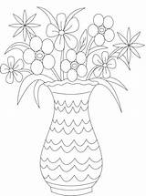 Coloring Vase Flower Pages Flowers Color Printable Getcolorings sketch template