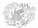 Koi Fish Coloring Pages Adults Red Pond Colouring Printable Color Blue Patterns Getcolorings Tattoo Drawing Kids Adult Pa Getdrawings sketch template
