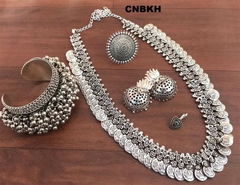 silver jewellery set necklace  earring sets manufacturer trader wholesaler  india