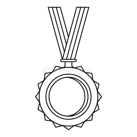 medal icon outline style stock vector illustration  black