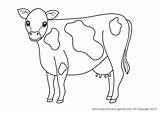 Cow Coloring Pages Cute Dairy Printable Print Getcolorings Color sketch template