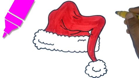 draw  christmas hat tracing christmas candy cane lines draw