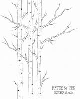 Aspen Tree Aspens Drawing Coloring Sketch Designlooter Guest Etsy Book Wedding 1203 8kb 1500px Simple Paintingvalley Small sketch template