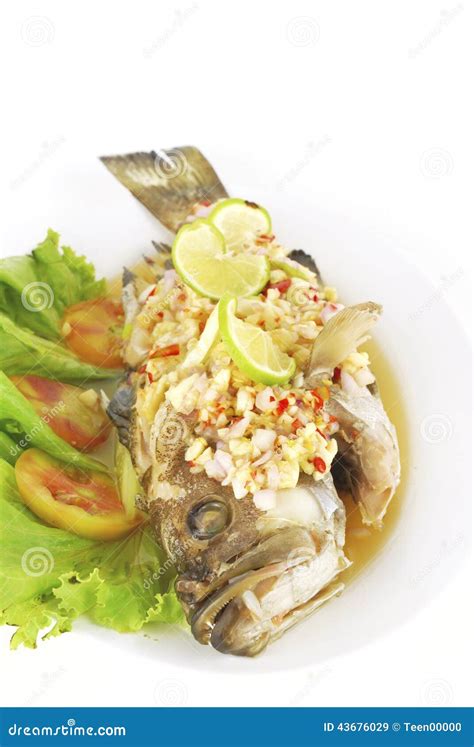 Steamed Sea Bass With Red Chili Ingredient Include Garlic Ginger And