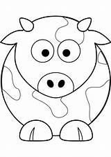 Coloring Pages Cow Cute Cartoon Drawing Face Color Printable Baby Kids Animals Cows Simple Cattle Print Clipart Drawings Sheets Clipartbest sketch template