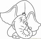 Horton Coloring Flower Having Pages Coloringpages101 Elephant Kids Characters Cartoon sketch template