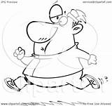 Cartoon Clipart Determined Chubby Track Running Illustration Man Suit Toonaday Royalty Lineart Outline Vector Ron 2021 sketch template