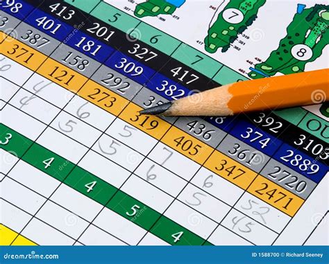 golf scorecard stock photo image