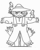 Coloring Scarecrow Thanksgiving Printable Pages Print sketch template