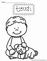 Senses Touching sketch template