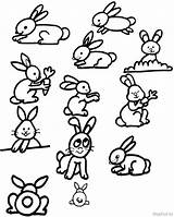 Bunny Coloring Cute Rabbits Rabbit Pages Draw Baby Children Print Color sketch template
