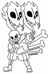Undertale Underfell Lineart Papyrus Rumay Chian sketch template