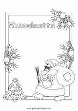 Wunschzettel Weihnachtsmann Malvorlage Urkunde Spiele sketch template