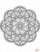 Coloring Mandala Pages Flower Drawing Supercoloring Mandalas Sheets Printable Adult Colorings sketch template