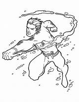 Aquaman Kleurplaat Kleurplaten Attaque Malvorlage Persoonlijke Maak Manta Punching Superhelden Seahorse Stimmen sketch template