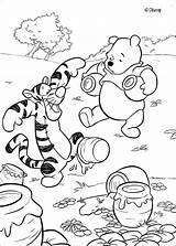 Winnie Pooh Honey Coloring Pages Pots Organizes His Print Color Hellokids Online Disney sketch template