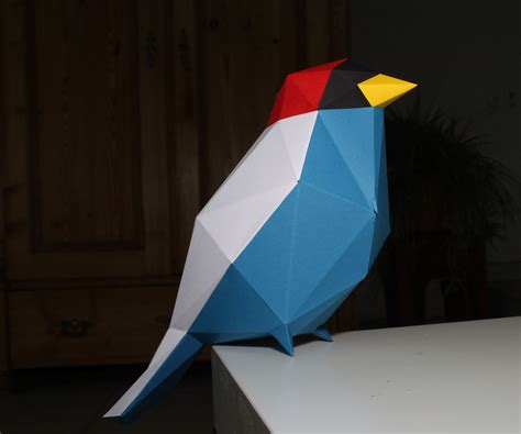 papercraft  poly bird  steps  pictures instructables