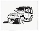 Cruiser Land Toyota Stencil Fj Series Fj40 Coloring 4x4 Car Pages Painting Painted Hand Artwork Illustration Print Sketch Automotive Template sketch template