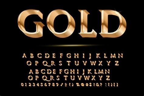 premium vector golden glossy vector font  gold alphabet