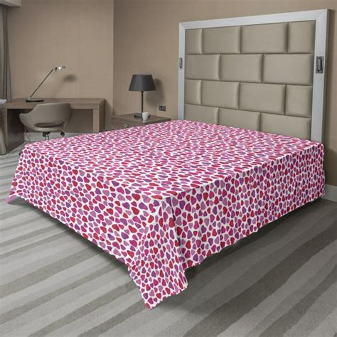 valentines day flat sheet love themed simple pattern  hearts soft comfortable top sheet