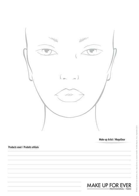 makeup template printable genuine printable face chart makeup face