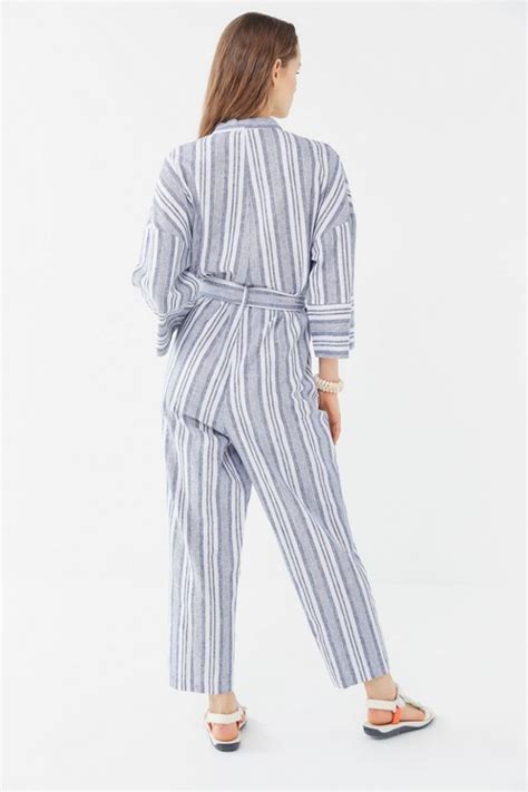Native Youth Shemiah Striped Surplice Jumpsuit Striped