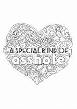 Coloring Pages Adult Asshole Adults Kind Special Book Words Rude Word Sheets Swear Colouring Books Dirty Print Printable Choose Board sketch template