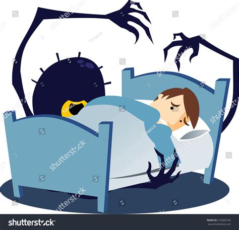 monster under bed cartoon illustration stock vector 216969736 shutterstock