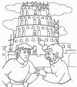 Babel Coloring Tower Pages Bible La Genesis Para Sunday School Actividades sketch template