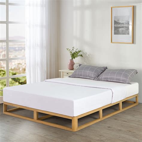zinus industrial pine wood bed frame  bed base mattress foundation natural cm double
