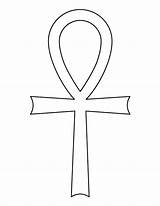 Ankh Template Outline Pattern Printable Stencils Tattoo Egyptian Patternuniverse Symbols Symbol Templates Stencil Drawing Coloring Use Easy Egypt Ancient Crafts sketch template
