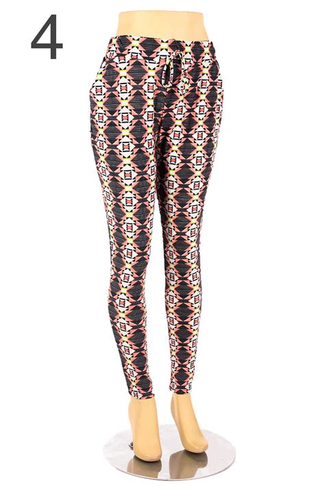 plus size printed tapered leg pants soft stretch leggings pockets 1x 2x 3x 4x ebay