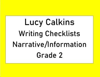 lucy calkins writing checklists narrative  information grade