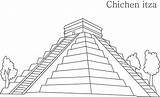 Pyramids Aztec Coloringsky sketch template