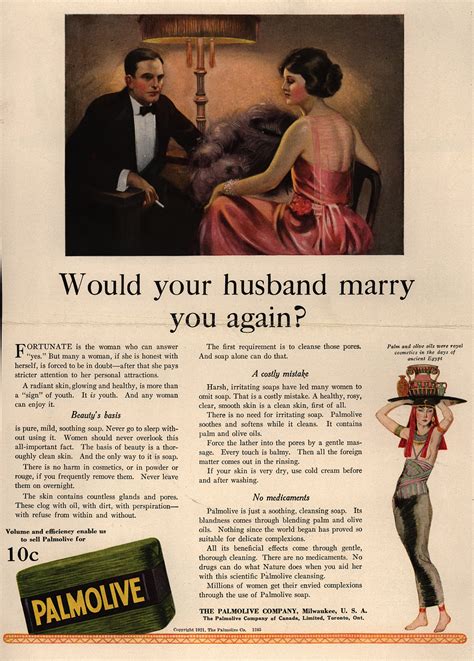 nursing clio would your husband marry you again palmolive ad 1921