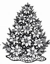 Coloring Pages Christmas Poinsettia Tree Adult Colouring Choose Board Trees sketch template