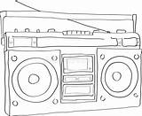 Boombox Anni Coloring Outlined Annata Lineart Disegnata sketch template