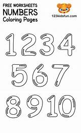 Coloring Number Pages Preschool Numbers Kids Printable sketch template