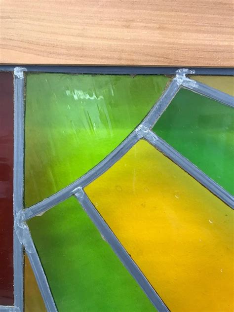 Wall Decorative Panel Large Stained Glass 1950 For Sale